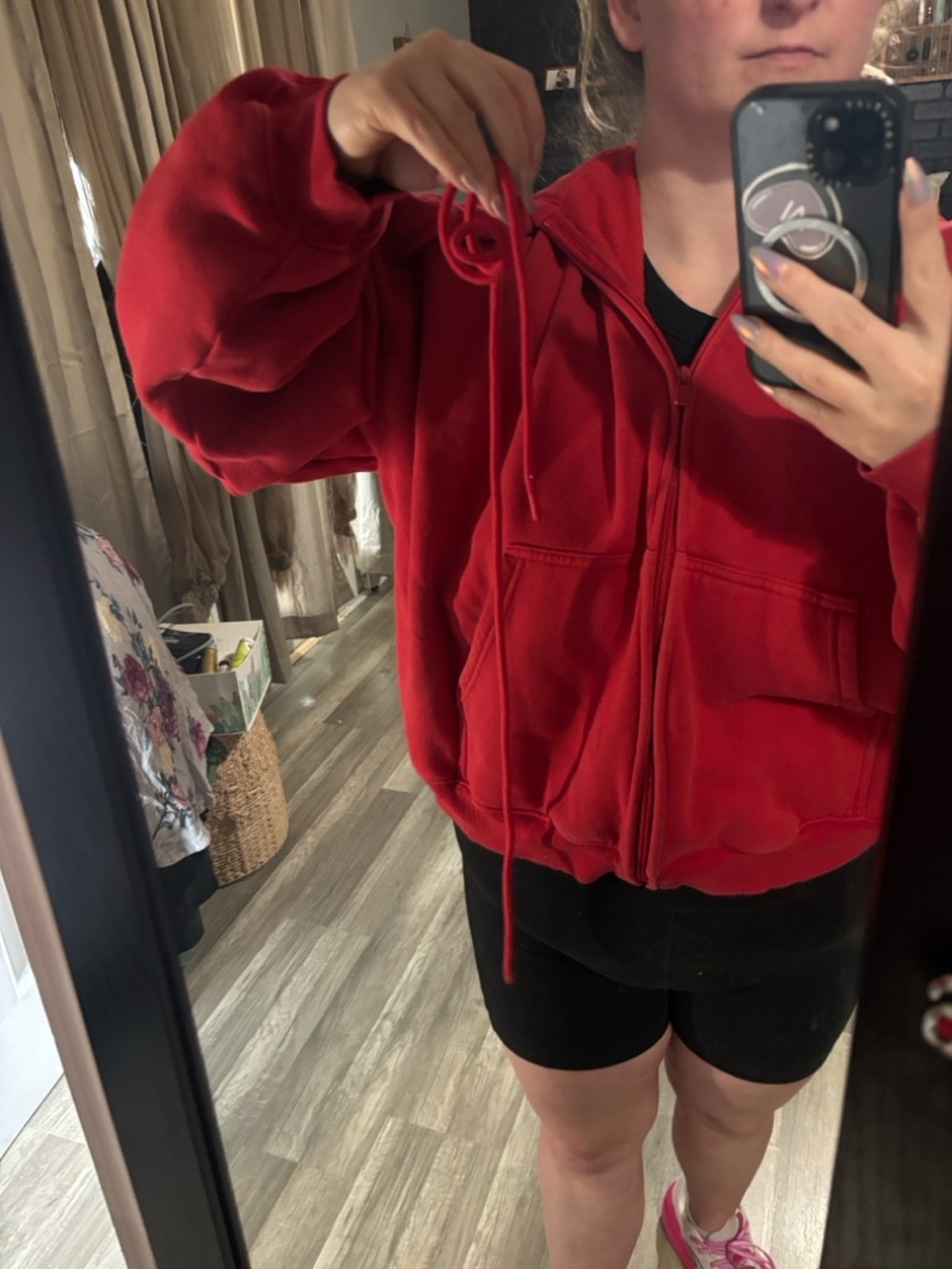 Aritzia Sweatfleece Hoodie in Bright Red - Picture 7 of 7